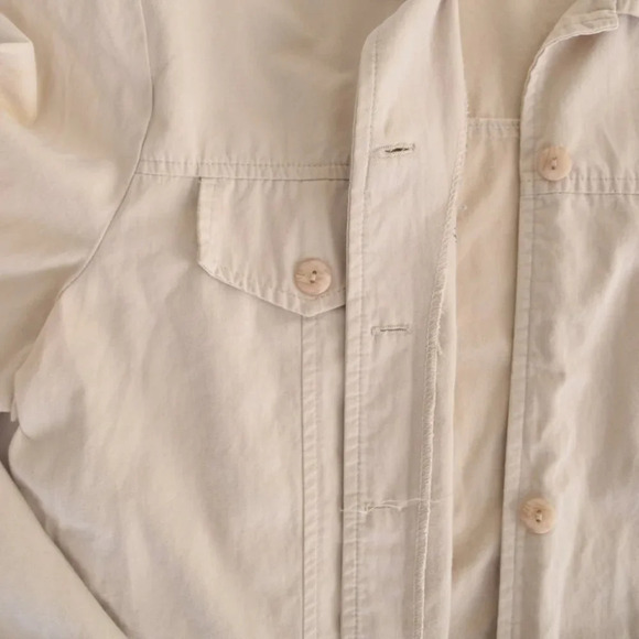 Vintage R&R 100% Cotton  Cream Button Up Long Sleeve Basic dress Top Small - Picture 11 of 14